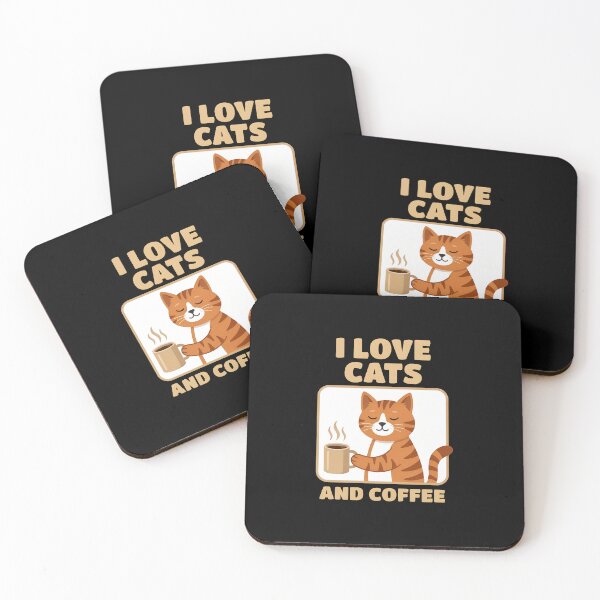Item preview, I Love Cats And Coffee Cute Orange Tabby Cat designed and sold by Dmo3HarkoArt.