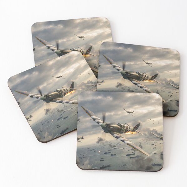 Item preview, Spitfires D-Day Invasion Fleet Illustration designed and sold by Airpower Art.