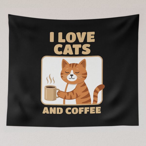 Item preview, I Love Cats And Coffee Cute Orange Tabby Cat designed and sold by Dmo3HarkoArt.
