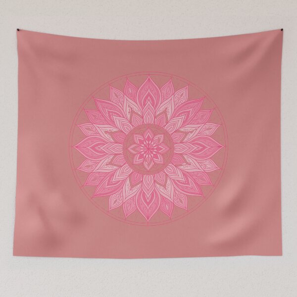 Item preview, Pink Lotus Mandala - Bohemian Floral Geometric Art designed and sold by RAJASWARSTORE.