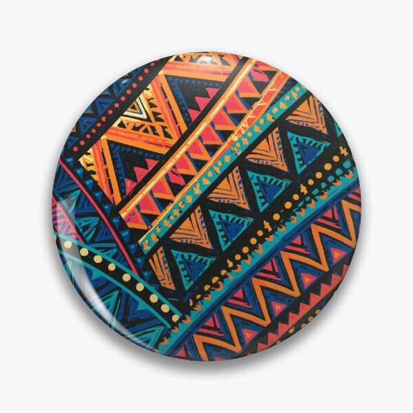 Item preview, Polynesian Mix Tribal Pattern Chevron Turquoise Coral Orange designed and sold by GrinGalore.