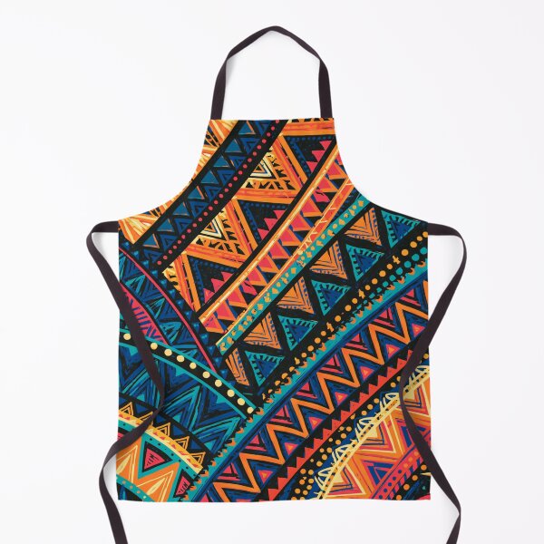 Item preview, Polynesian Mix Tribal Pattern Chevron Turquoise Coral Orange designed and sold by GrinGalore.