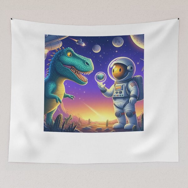 Item preview, Astronaut Dinosaur Cosmic Friendship designed and sold by vuosograssev.