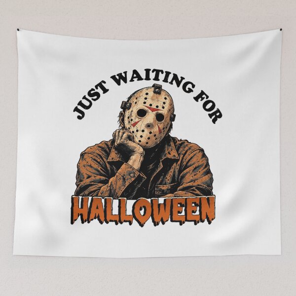 Item preview, Just Waiting For Halloween Jason-Voorhees Funny Horror Movie designed and sold by Derekquie.