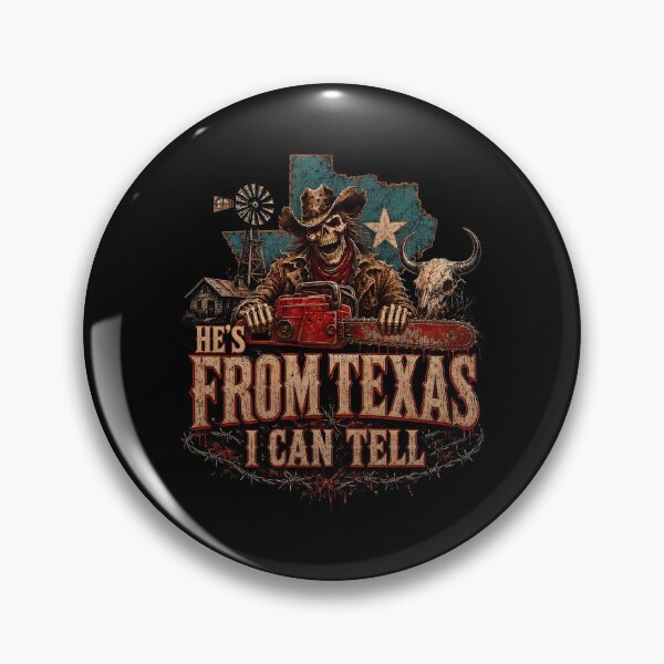 Item preview, Hes From Texas I Can Tell Cowboy Chainsaw Halloween Horror designed and sold by DaveBevitt.