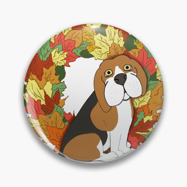 Item preview, Autumn Beagle in a Leaf Wreath designed and sold by KateQR.