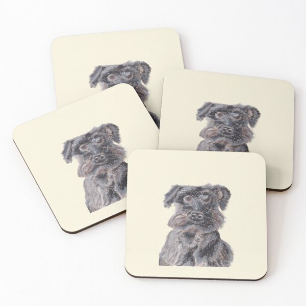 Item preview, Black miniature schnauzer designed and sold by viviwildpaint.