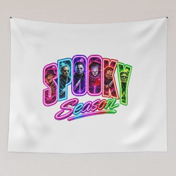 Item preview, Neon Spooky Season Horror Movie Villains Graphic designed and sold by Derekquie.
