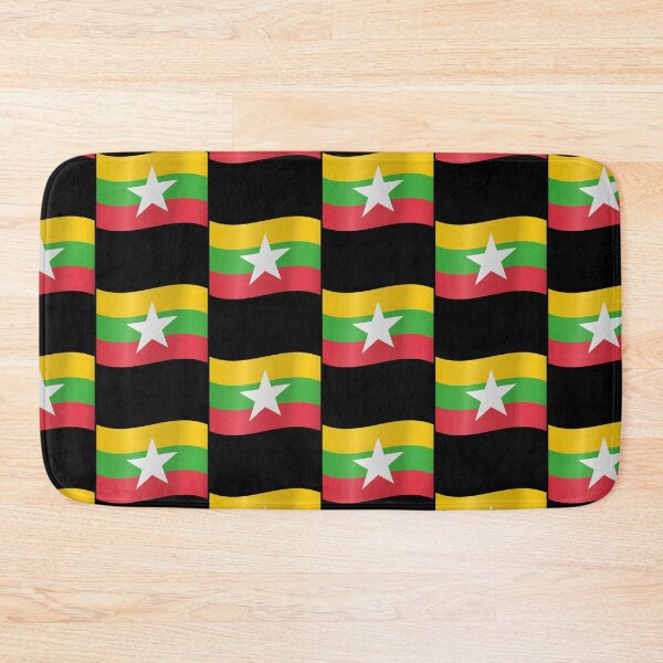 Item preview, Myanmar Waving Flag Myanmar Pride Design designed and sold by yazdogs.