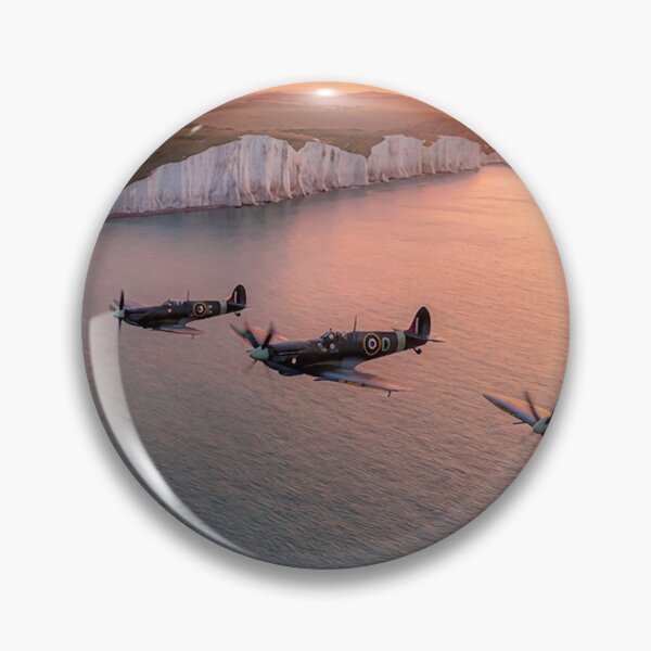 Item preview, Spitfires White Cliffs Formation Sunset Illustration designed and sold by Airpower Art.