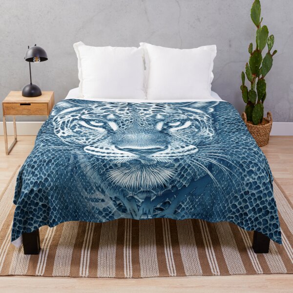 Item preview, Blue Tiger Snake Skin Abstract Art designed and sold by GRFORA.
