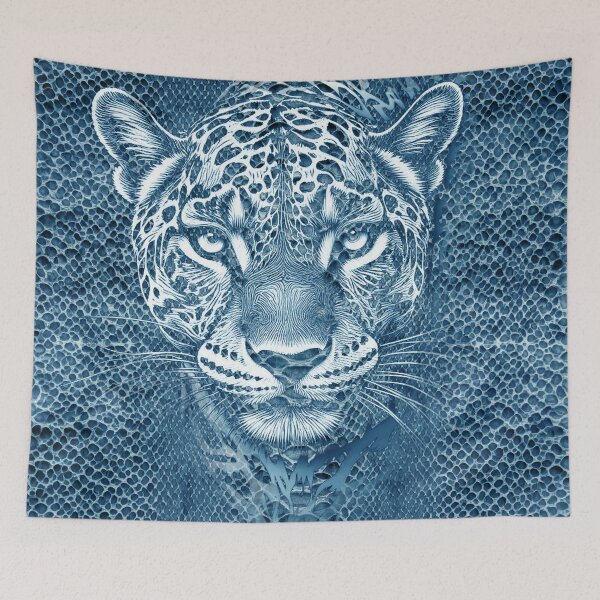 Item preview, Blue Tiger Snake Skin Abstract Art designed and sold by GRFORA.
