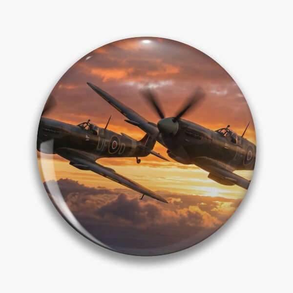 Item preview, Spitfires Diving Dramatic Sunset Illustration designed and sold by Airpower Art.
