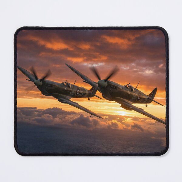 Item preview, Spitfires Diving Dramatic Sunset Illustration designed and sold by Airpower Art.