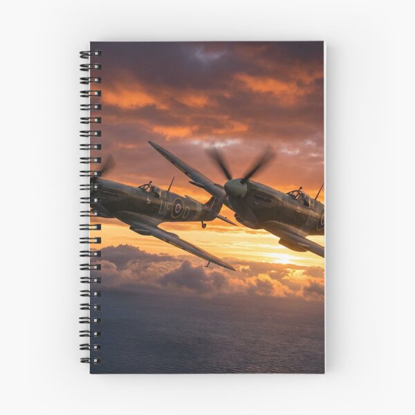 Item preview, Spitfires Diving Dramatic Sunset Illustration designed and sold by Airpower Art.