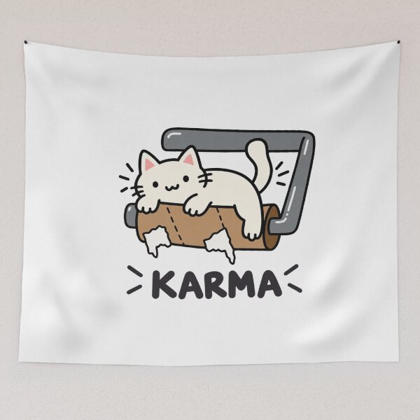 Item preview, Karma Cat Funny Cute Cat Pun designed and sold by MonkiFlipp.