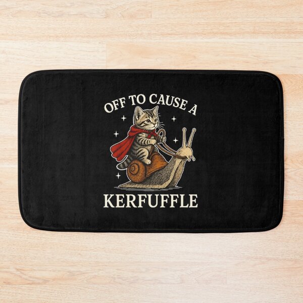 Item preview, Off to Cause A Kerfuffle Funny Cat Riding Snail designed and sold by Dmo3HarkoArt.
