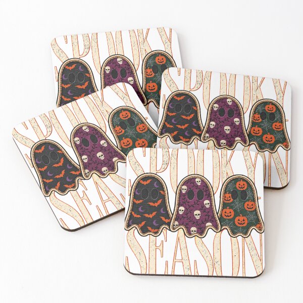 Item preview, Spooky Season Three Patterned Halloween Ghosts Vintage Graphic designed and sold by Derekquie.