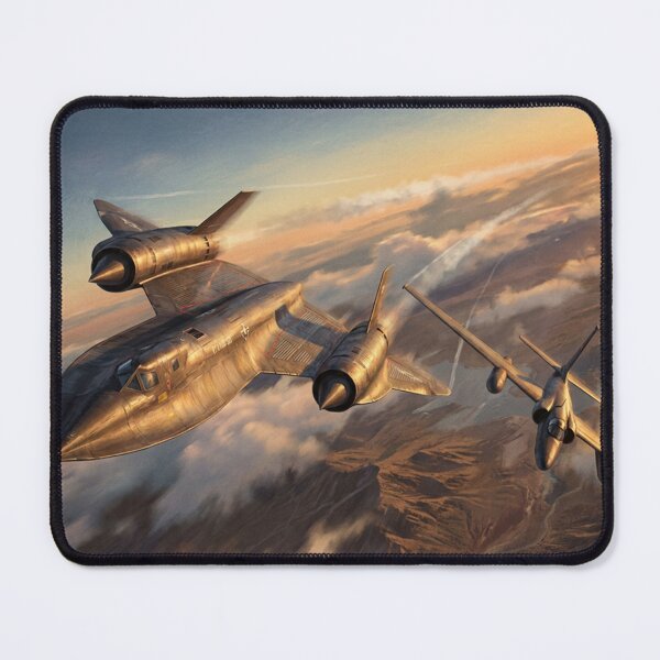 Item preview, SR-71 Blackbird And Escort Jet Sunset Illustration designed and sold by Airpower Art.