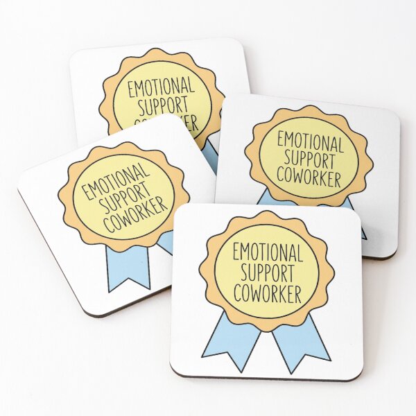 Item preview, Emotional Support Coworker Award Ribbon Funny Office Humor Work Bestie Quote designed and sold by raedattia.