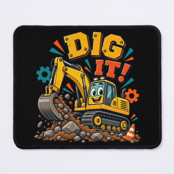 Item preview, Happy Excavator Digs Up Rocks designed and sold by Side Quest Co..