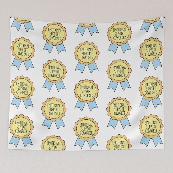 Item preview, Emotional Support Coworker Award Ribbon Funny Office Humor Work Bestie Quote designed and sold by raedattia.