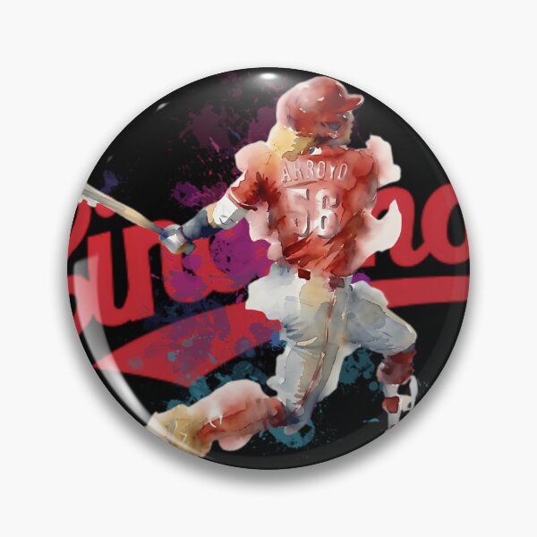 Item preview, Watercolor Baseball Player Arroyo Cincinnati Spirit designed and sold by alexandrealekh.