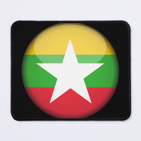 Item preview, Myanmar 3D Round Flag Myanmar Pride Design designed and sold by yazdogs.