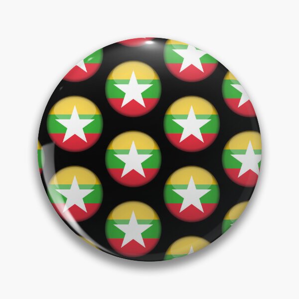 Artikelvorschau, 3D-Rundflagge aus Myanmar – Design für den Stolz Myanmars entworfen und verkauft von yazdogs.