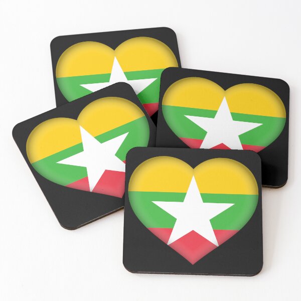 Item preview, Myanmar Flag Heart 3D Myanmar Love Gift Design designed and sold by yazdogs.