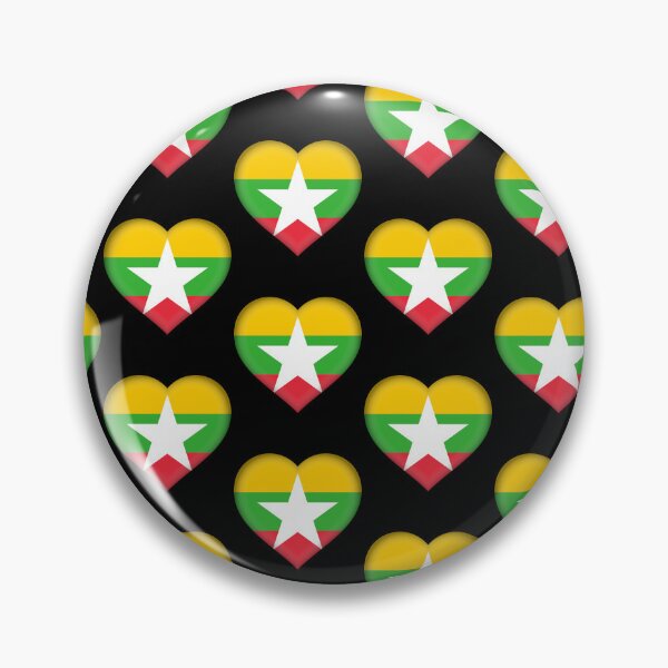 Artikelvorschau, Myanmar-Flagge Herz 3D Myanmar Liebesgeschenk Design entworfen und verkauft von yazdogs.