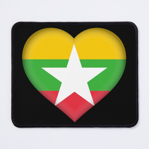 Item preview, Myanmar Flag Heart 3D Myanmar Love Gift Design designed and sold by yazdogs.