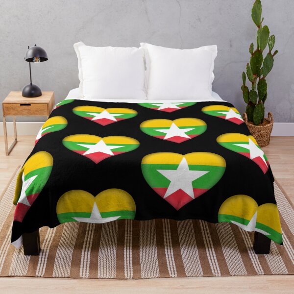 Item preview, Myanmar Flag Heart 3D Myanmar Love Gift Design designed and sold by yazdogs.
