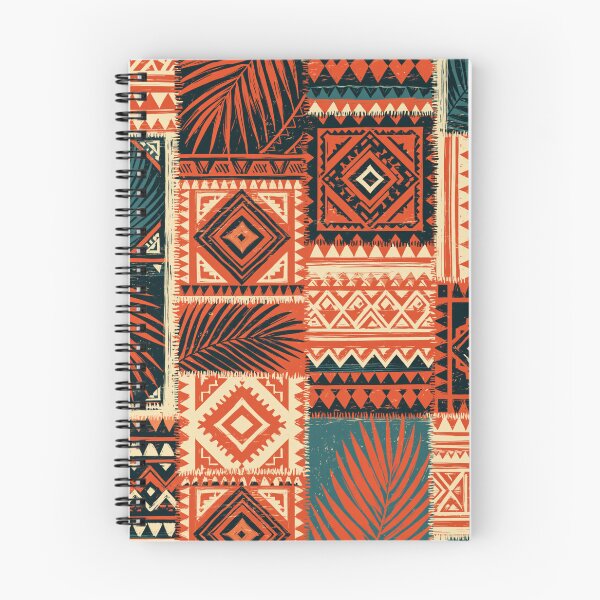 Item preview, Polynesian Mix Patchwork Geometric Pattern Terracotta Teal Cream designed and sold by GrinGalore.