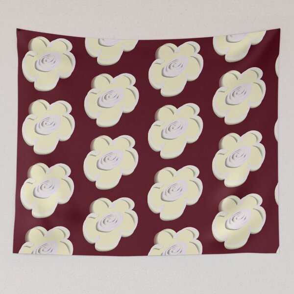 Item preview, Retro Daisy Pattern Scandi Folk - Espresso Dark Caramel designed and sold by CaramelCo.