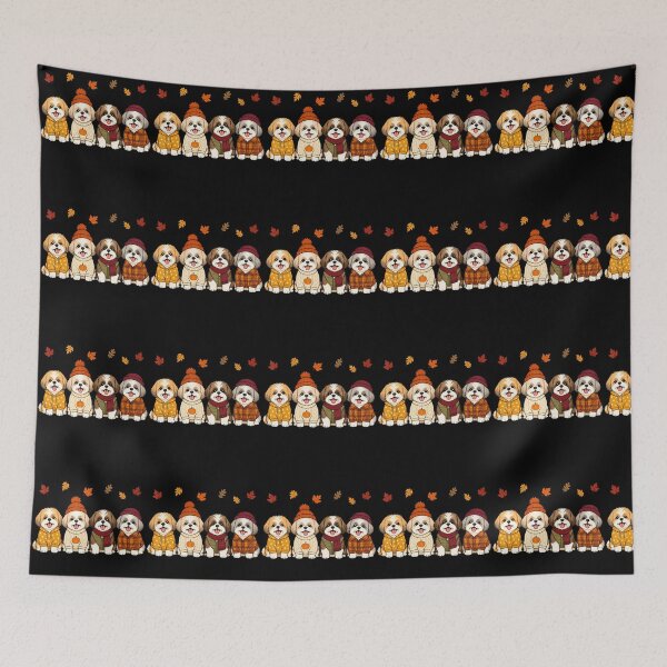 Item preview, Shih Tzu Fall Autumn Season Pumpkin Dog designed and sold by snailslowdance.