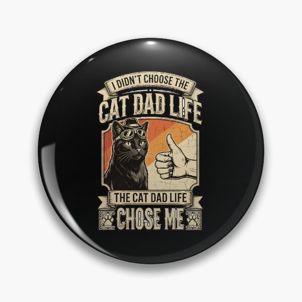 Item preview, Cat Dad Life Chose Me Cool Vintage Kitty Graphic designed and sold by Dmo3HarkoArt.