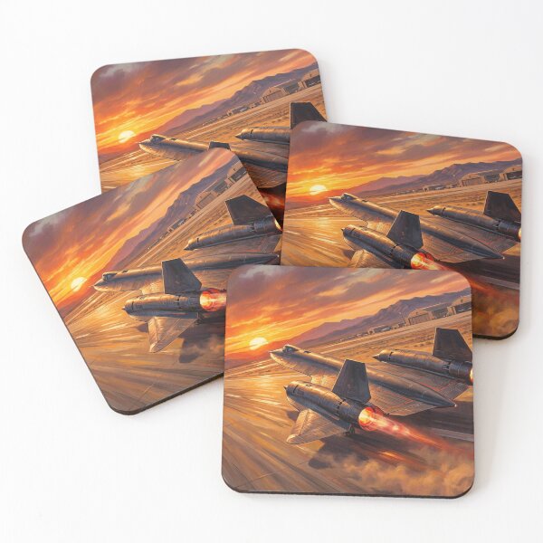 Item preview, SR-71 Blackbirds Afterburner Runway Illustration designed and sold by Airpower Art.