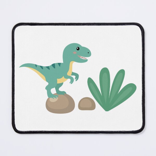 Item preview, Cute T-Rex Dinosaur standing on Rock Vector Illustration designed and sold by ElenMart.