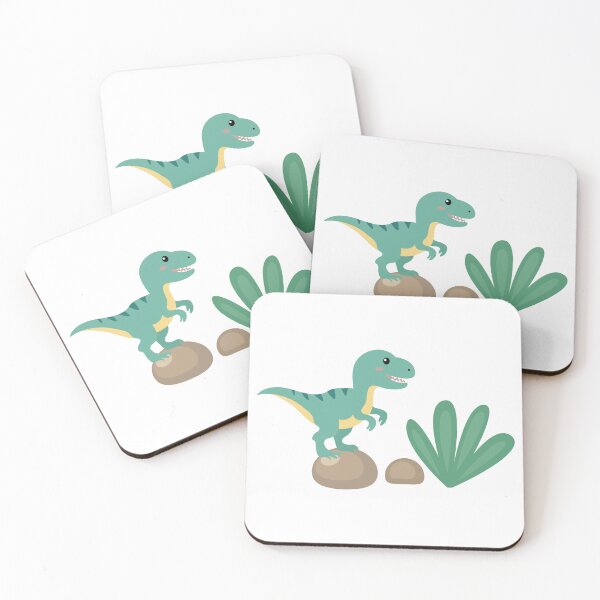 Item preview, Cute T-Rex Dinosaur standing on Rock Vector Illustration designed and sold by ElenMart.