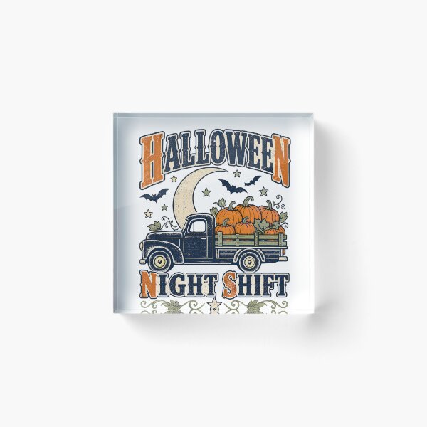 Item preview, Halloween Night Shift Vintage Pumpkin Truck designed and sold by Zenith Design.