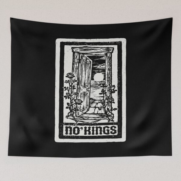 Item preview, No Kings Block Print Vintage Guillotine Roses designed and sold by AubreeWu.