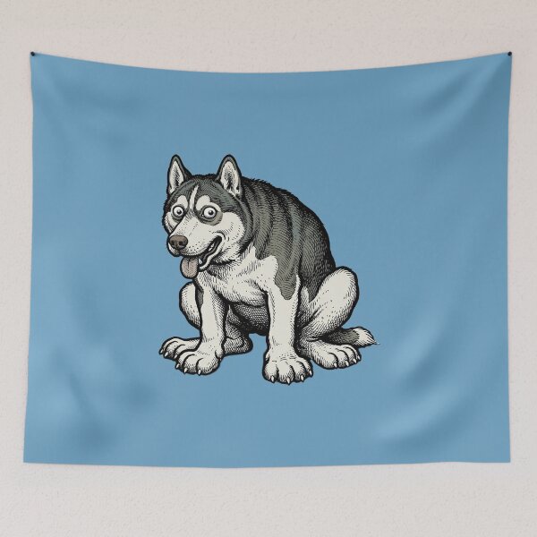 Item preview, The Tundra Maniac: Siberian Husky Art Print designed and sold by FreiherrPK.