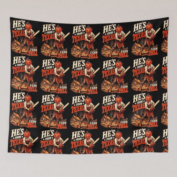Item preview, Hes From Texas I Can Tell Chainsaw Horror Halloween designed and sold by snailslowdance.
