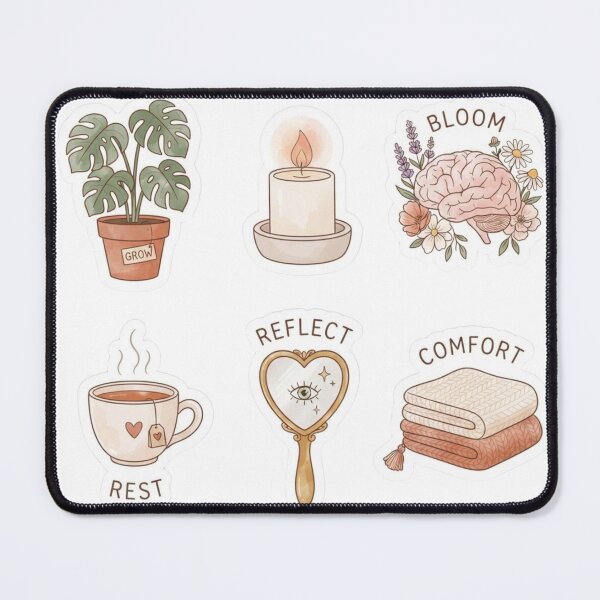 Item preview, Self Care Mental Health Aesthetic Affirmation Sticker Sheet designed and sold by KreatoLab.