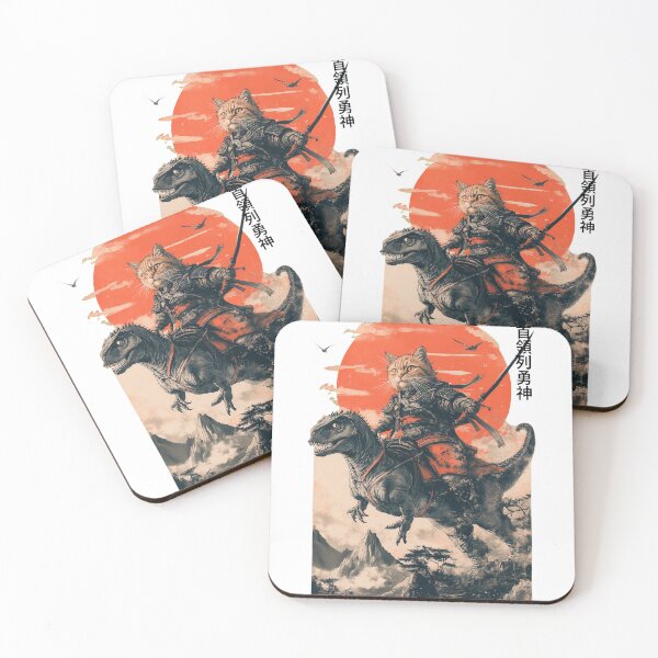 Item preview, Feline Warrior Riding T-Rex Sunset Power designed and sold by ISABEDOVAL.