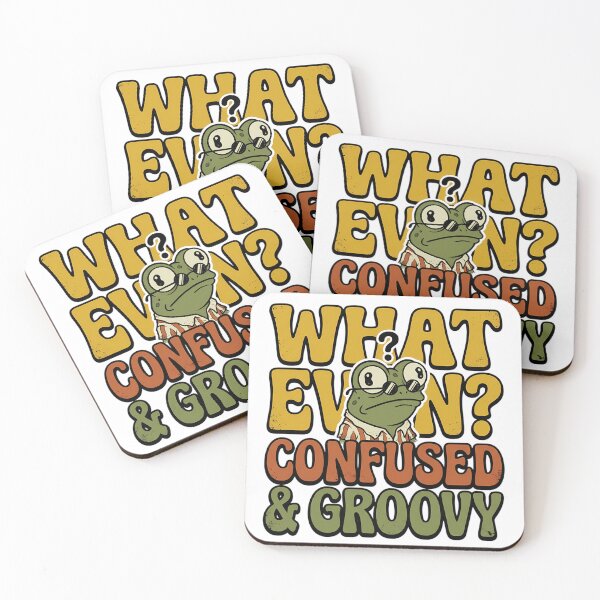 Item preview, What Even Confused and Groovy Retro Frog designed and sold by iwzzuel.
