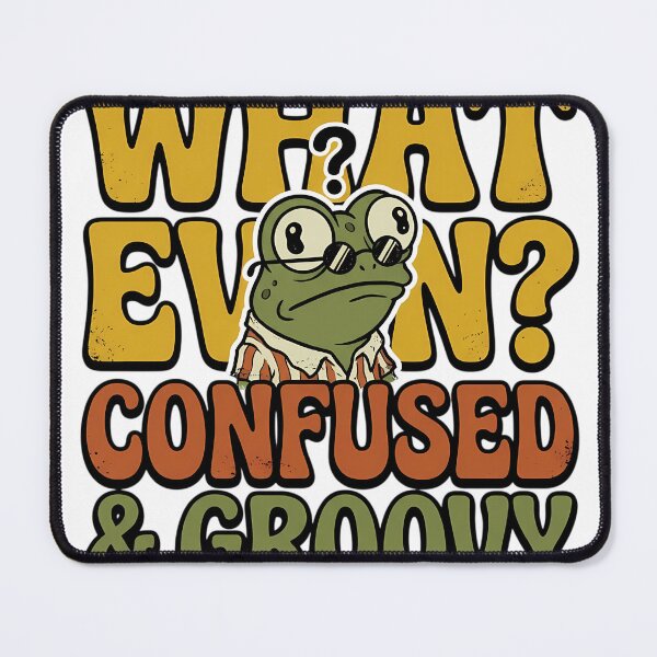 Item preview, What Even Confused and Groovy Retro Frog designed and sold by iwzzuel.