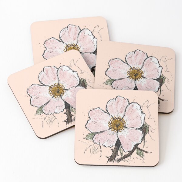 Item preview, The Hydrophobic Briar: Wild Dog Rose Rosa Canina Art Print designed and sold by FreiherrPK.