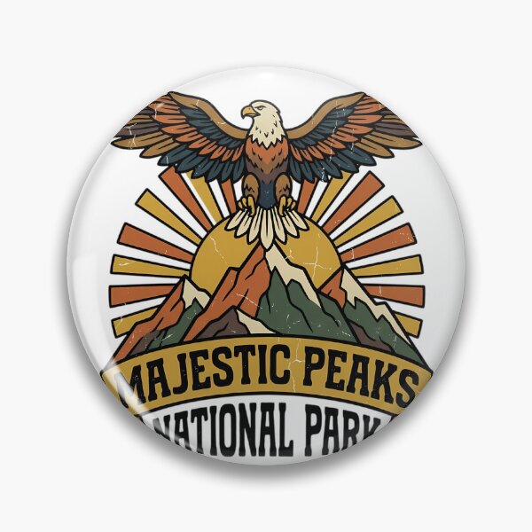 Item preview, Majestic Peaks National Park Vintage Retro Eagle designed and sold by iwzzuel.